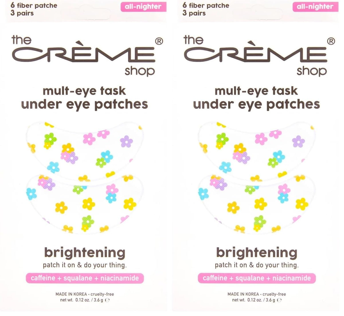 The Crème Shop Mult-Eye Task Under Eye Patches brighten dark circles with vitamin C and hyaluronic acid.