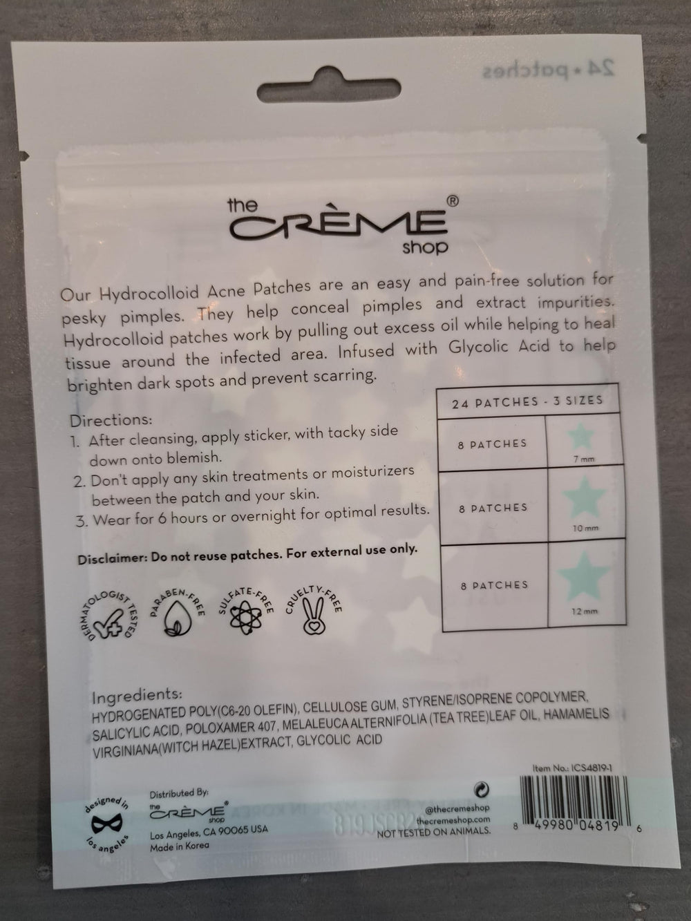 The Crème Shop star shape patches infused with witch hazel and salicylic acid.