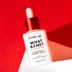 The Crème Shop Vitamin C Serum packaging box highlights calming and restoration.