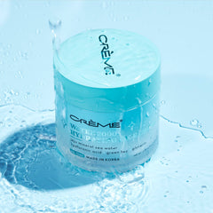 The Crème Shop Water 3000 hydrating crème applied on cheek provides a dewy, nourished look.