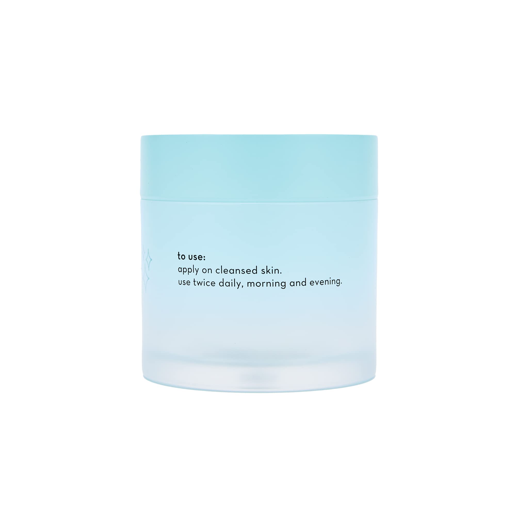 The Crème Shop Water 3000 hydrating crème swirl on finger highlights its light, refreshing hydration.