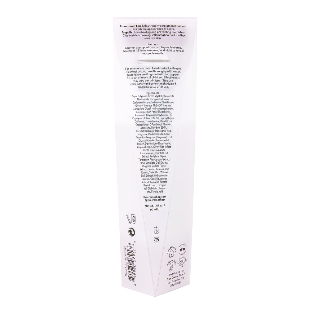 The Crème Shop What Acne? Spot Treatment packaging front for convenient daily use