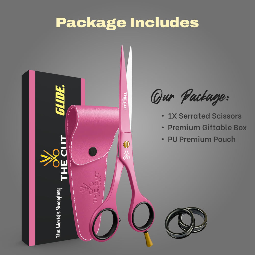 The Cut Factory pink professional case for safe storage of scissors.
