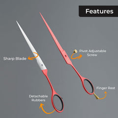 The Cut Factory professional salon scissors in pink for versatile styling tasks.
