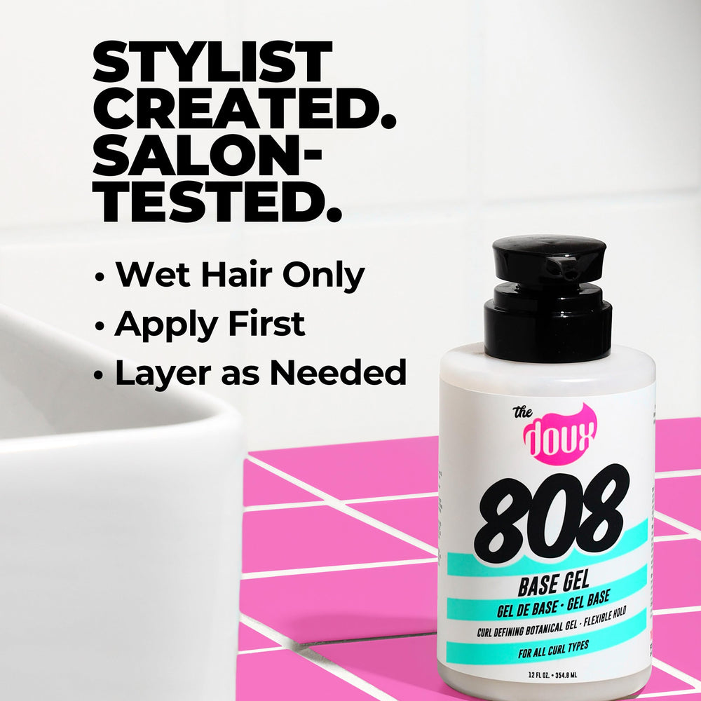 Layering with The Doux gel as the first step in a curl routine.