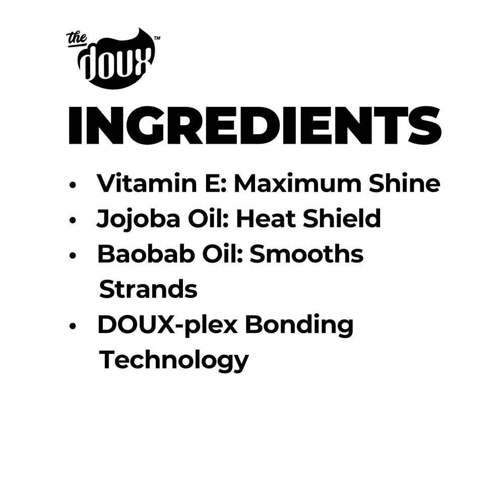 The Doux Drops Bonding Polish Spray reduces frizz and humidity for lasting sleekness
