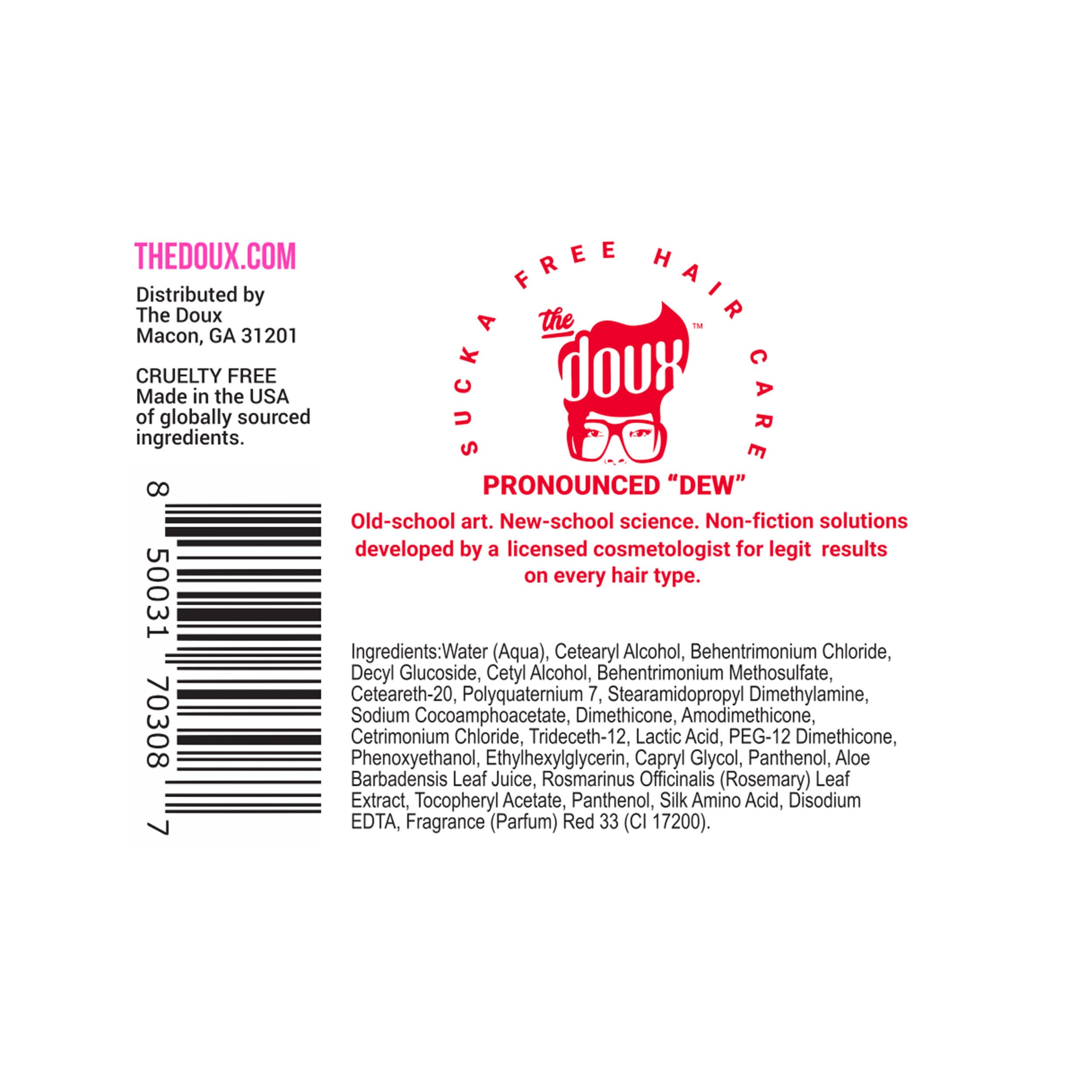 The Doux One Love Co-Wash packaging shot shows travel-friendly 3-in-1 care.