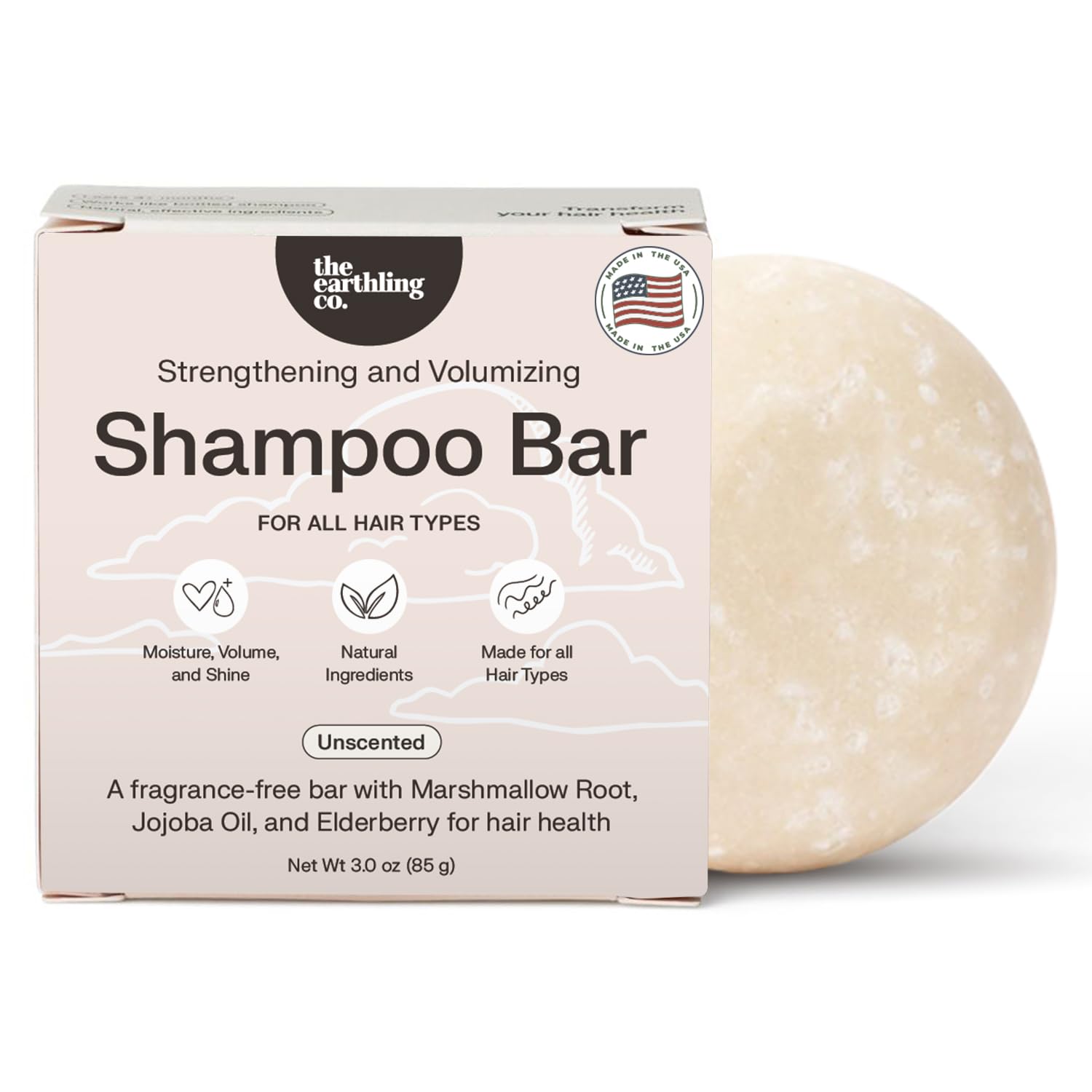 The Earthling Co Shampoo Bar lather close-up for gentle cleansing.