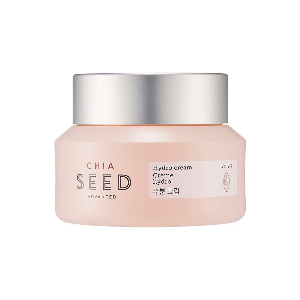 The Face Shop Chia Seed Advanced Hydro Cream jar close-up showcasing rich hydration.