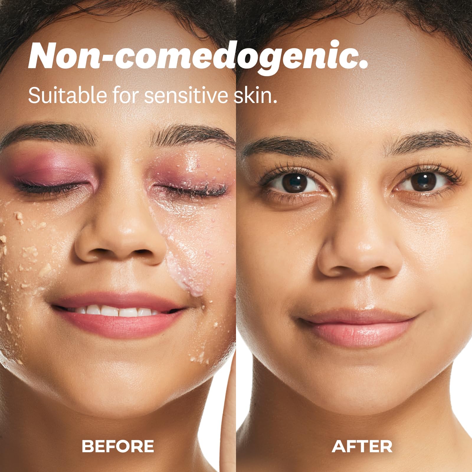 The balm in use removing makeup and SPF with a gentle cleansing motion.