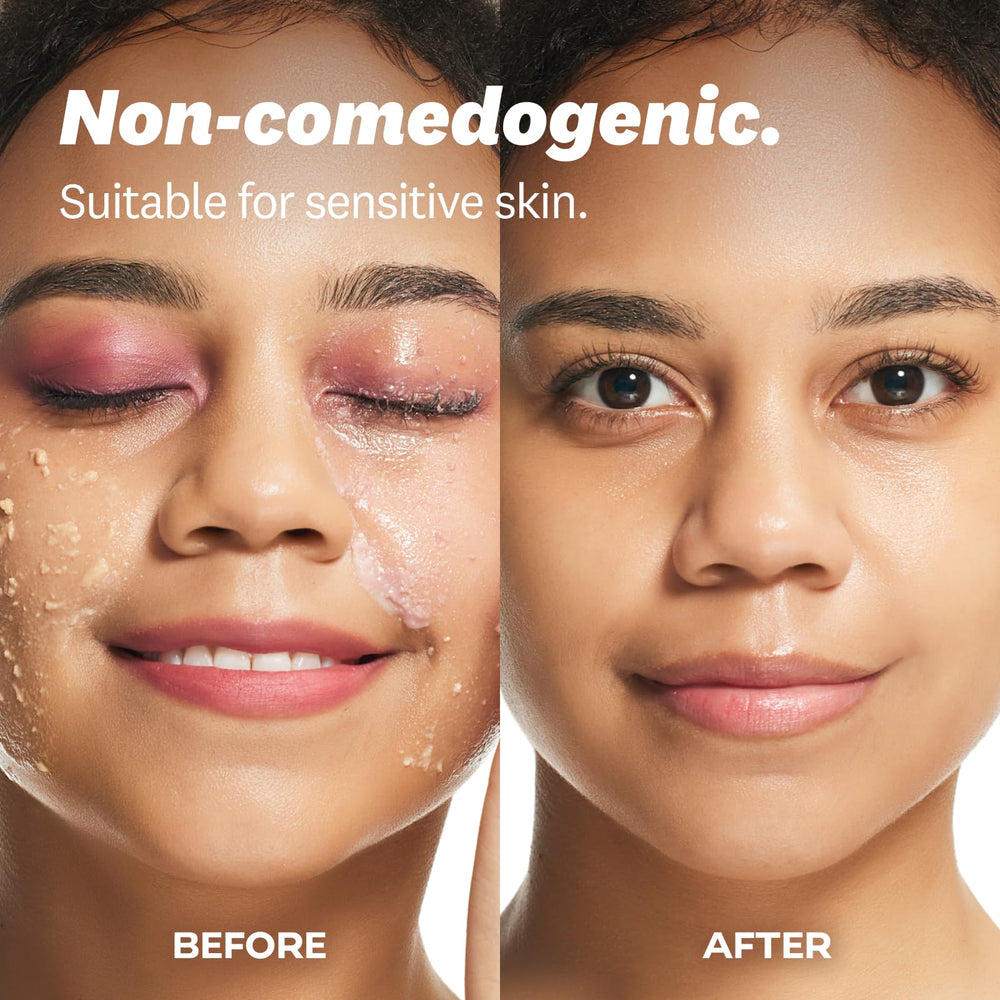 The balm in use removing makeup and SPF with a gentle cleansing motion.