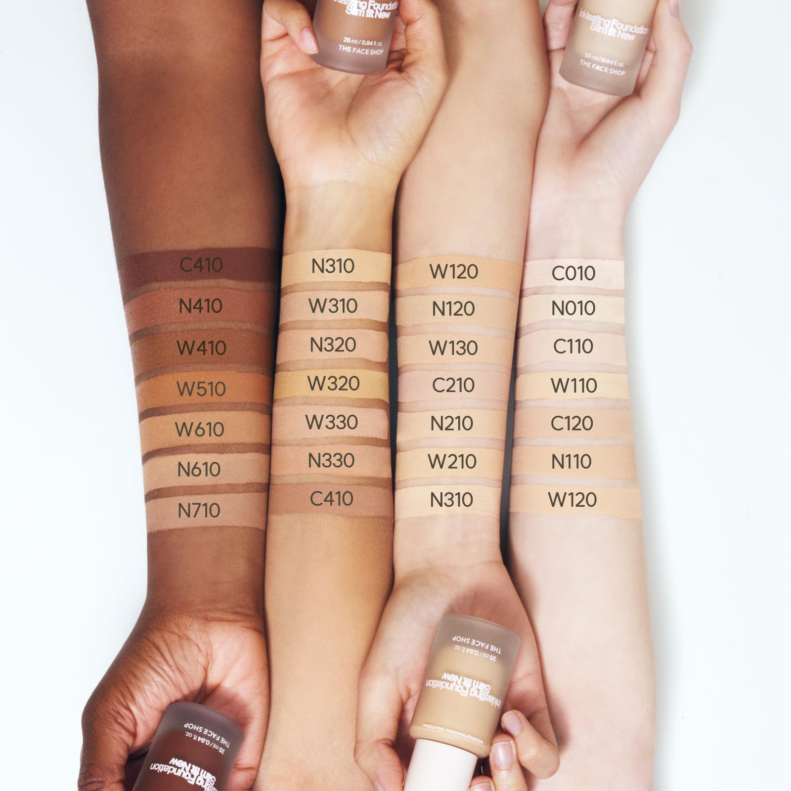The Face Shop Ink Lasting Foundation 72-hour wear shown in lifestyle imagery.