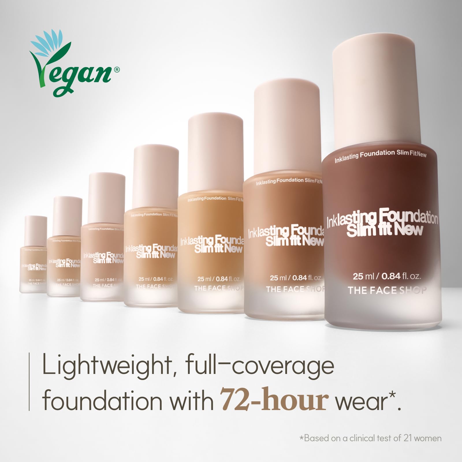 The Face Shop Ink Lasting Foundation bakuchiol and ceramides for healthy glow.