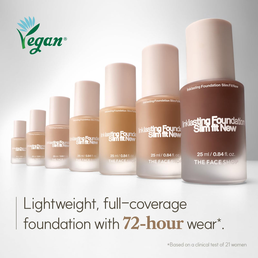 Close-up glow of The Face Shop Ink Lasting Foundation highlighting skin-like radiance.