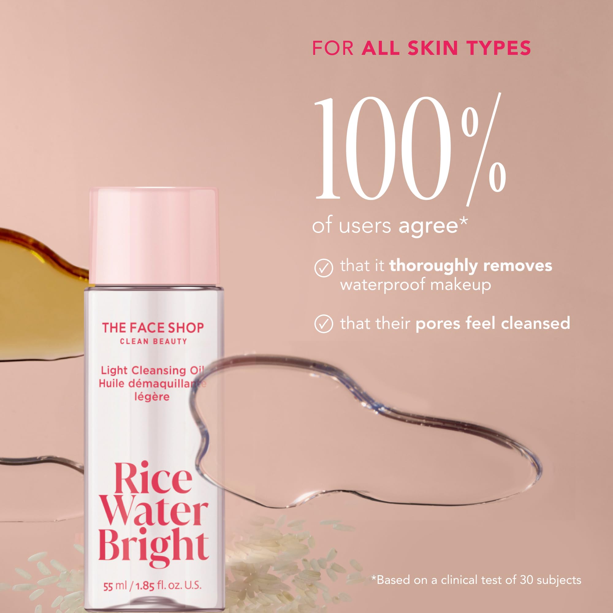 Rice Water Bright with vitamins and ceramide nourishes for a soft, moisturized complexion.