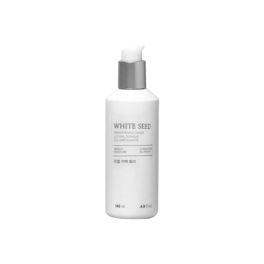 The Face Shop White Seed Brightening Toner bottle front view for radiant skin prep