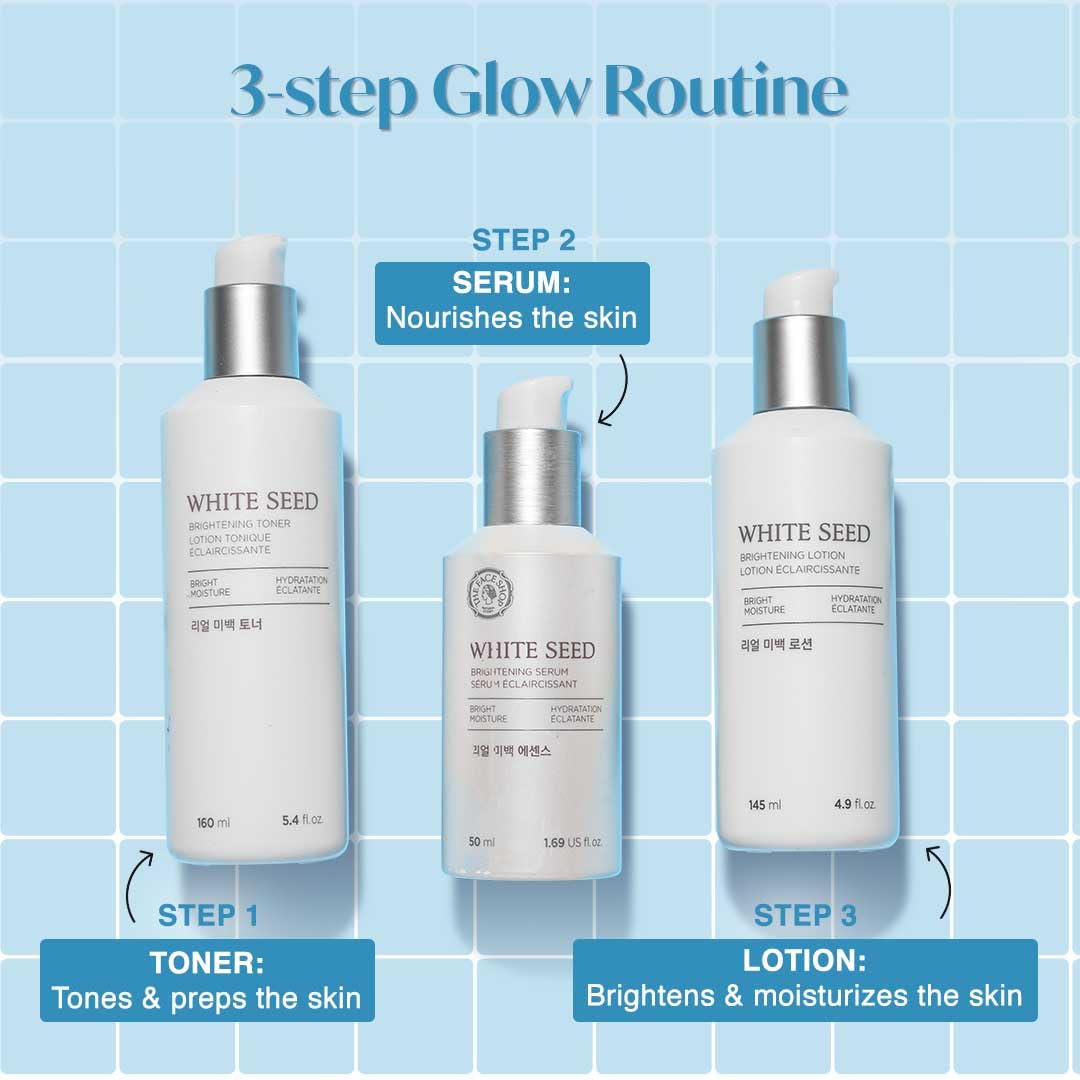 Daisy and lupin seed extracts featured in The Face Shop White Seed Brightening Toner