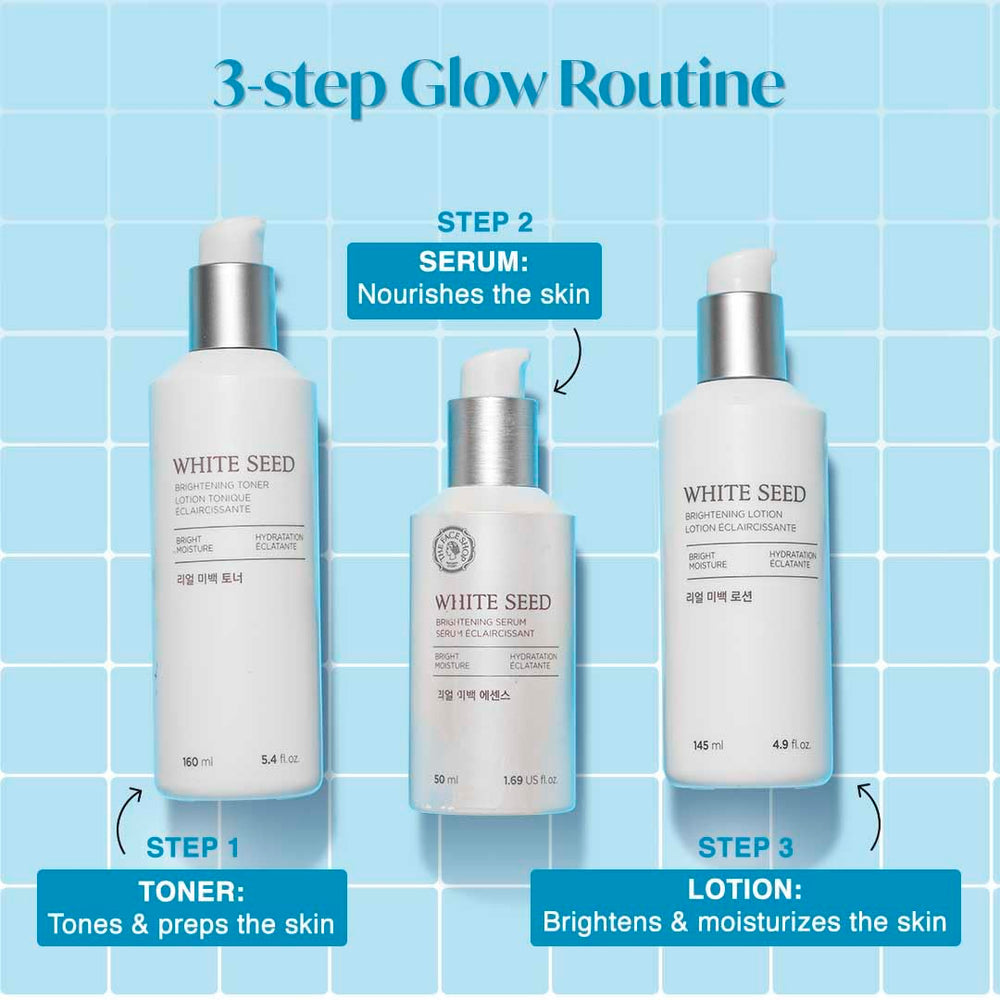 Daisy and lupin seed extracts featured in The Face Shop White Seed Brightening Toner