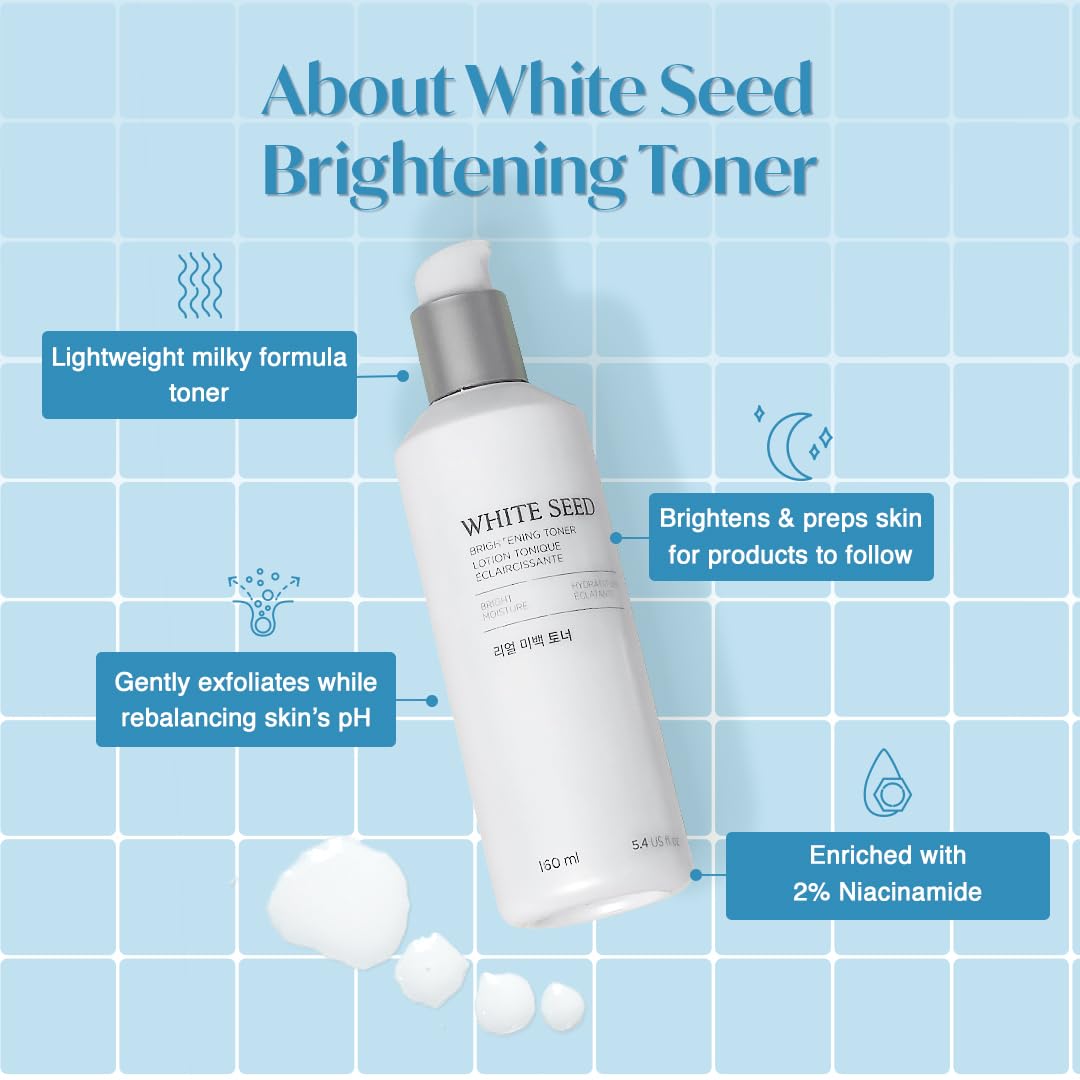 The Face Shop White Seed Brightening Toner pump showing easy, mess-free application
