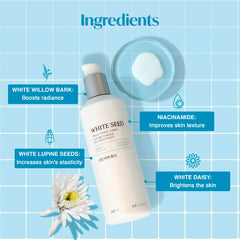 Texture swirl of The Face Shop White Seed Brightening Toner suggesting light hydration
