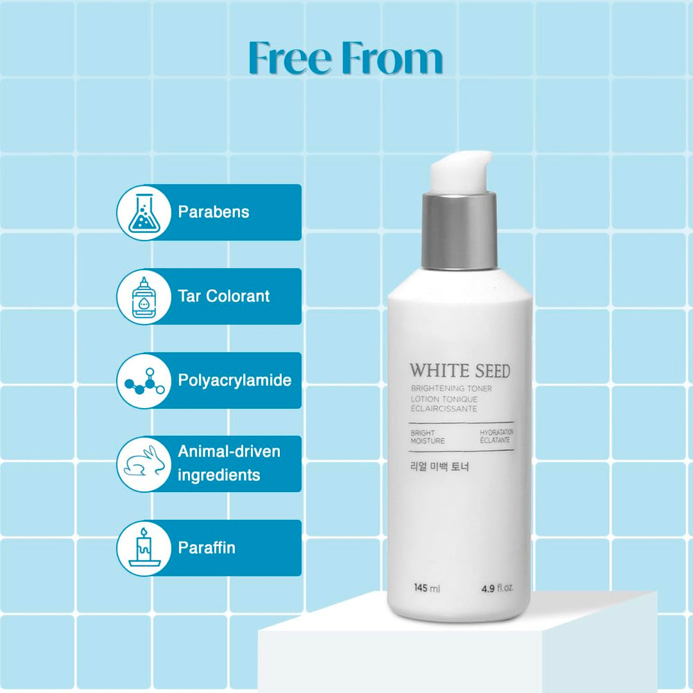 Vanity scene featuring The Face Shop White Seed Brightening Toner as part of daily routine