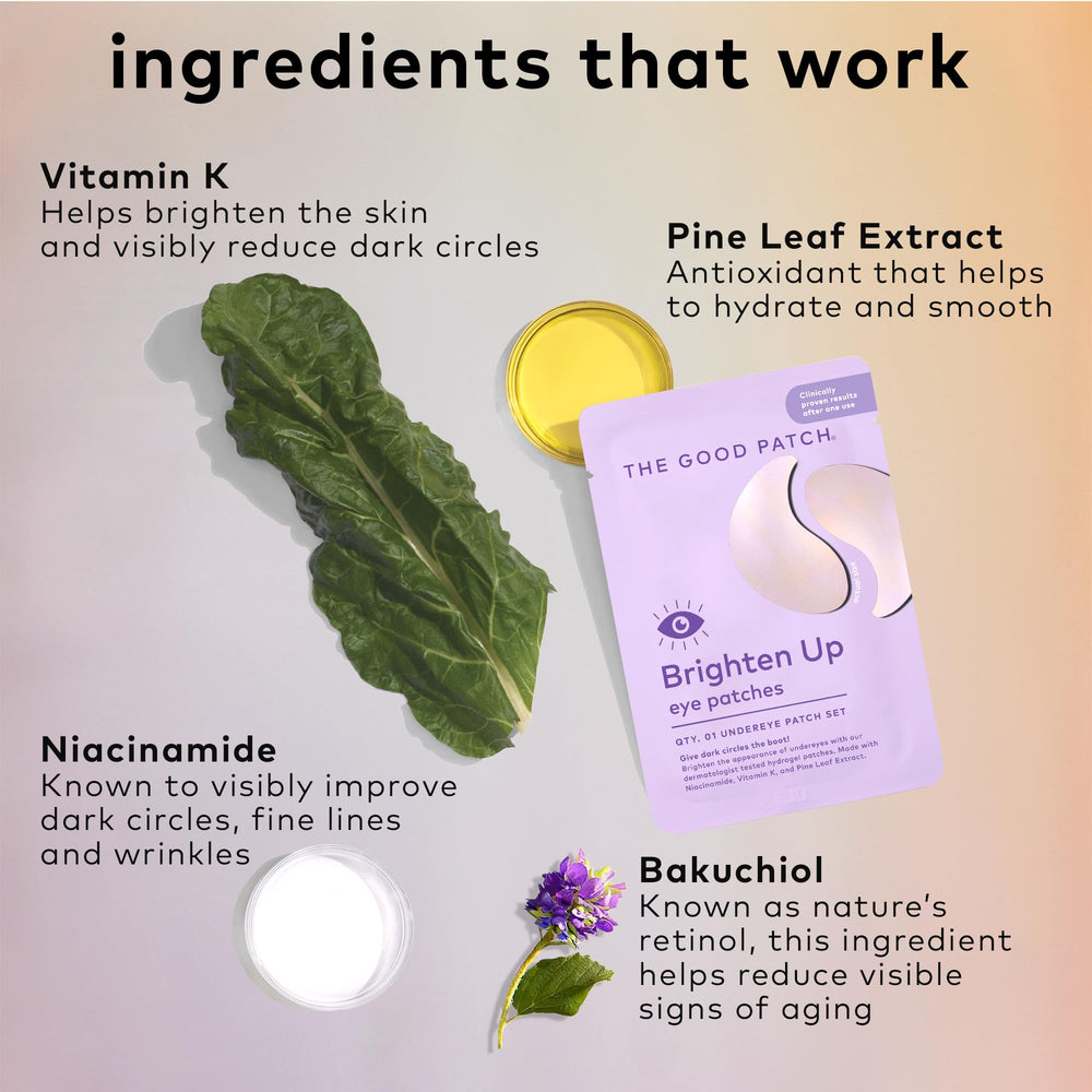 The Good Patch Brighten Up patches during a 10-15 minute treatment for quick results.