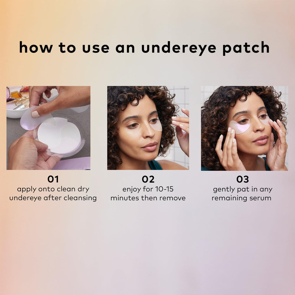 The Good Patch Brighten Up patches after use, serum absorbs for softer skin.
