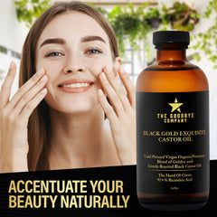 The Goodbye Company bottle pour showing smooth application for scalp nourishment.