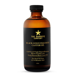The Goodbye Company jamaican black castor oil bottle for premium hair care.