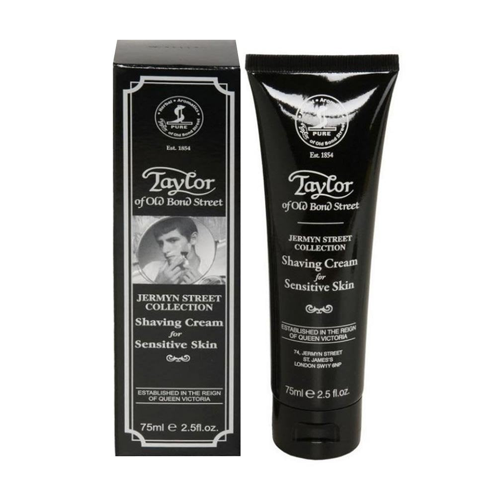 The Goodfellas' smile Taylor of Old Bond Street Jermyn Street shaving cream tube delivers rich lather for smooth shaves.