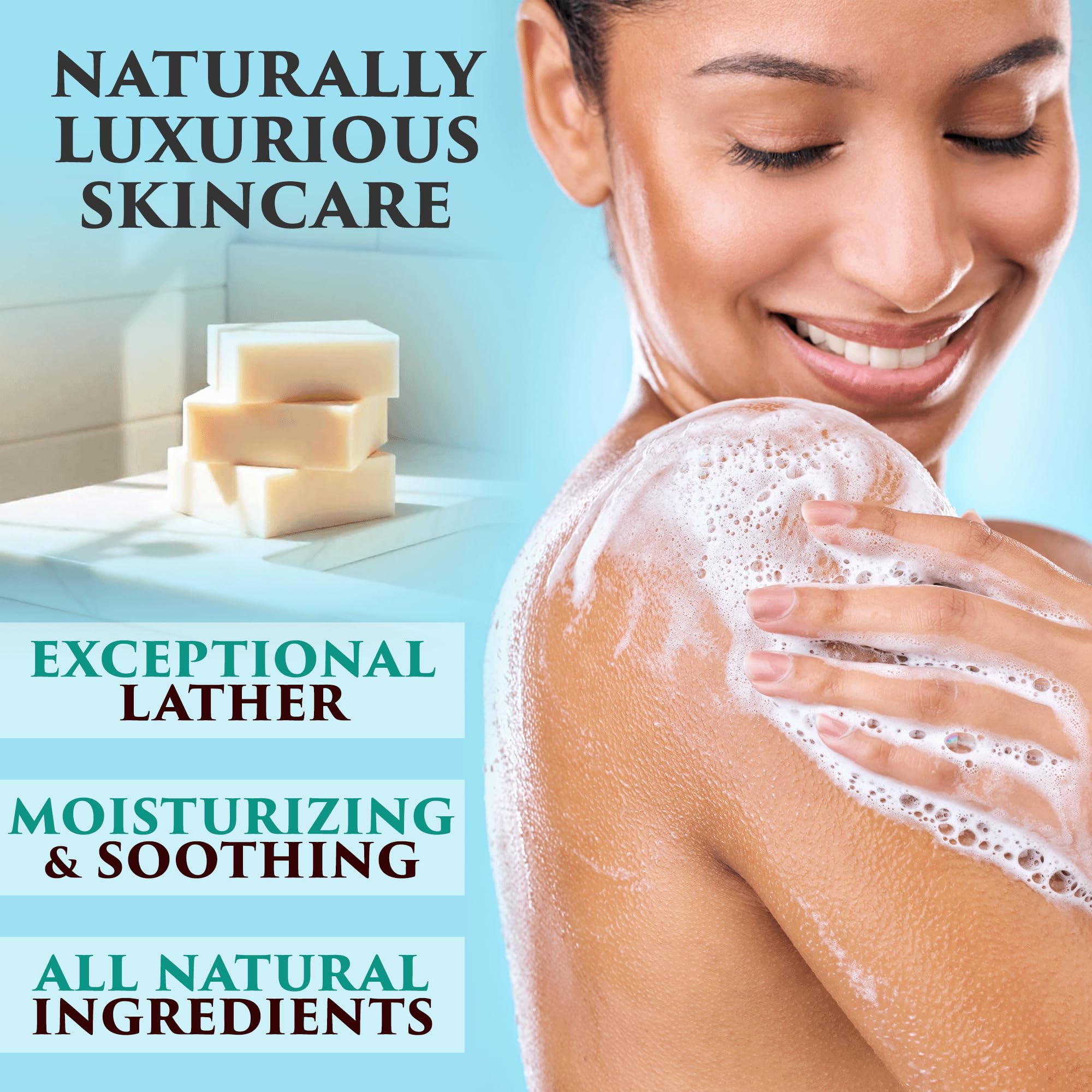 The Grecian Soap Company lavender aroma promotes relaxation during showers.