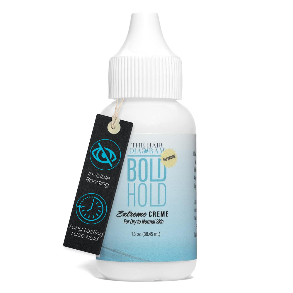 The Hair Diagram Bold Hold Extreme Creme bottle for travel-friendly, long-lasting adhesion.