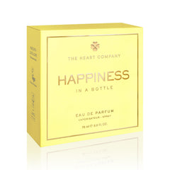 THE HEART COMPANY Happiness top notes blend mandarin, bergamot, and pink grapefruit.