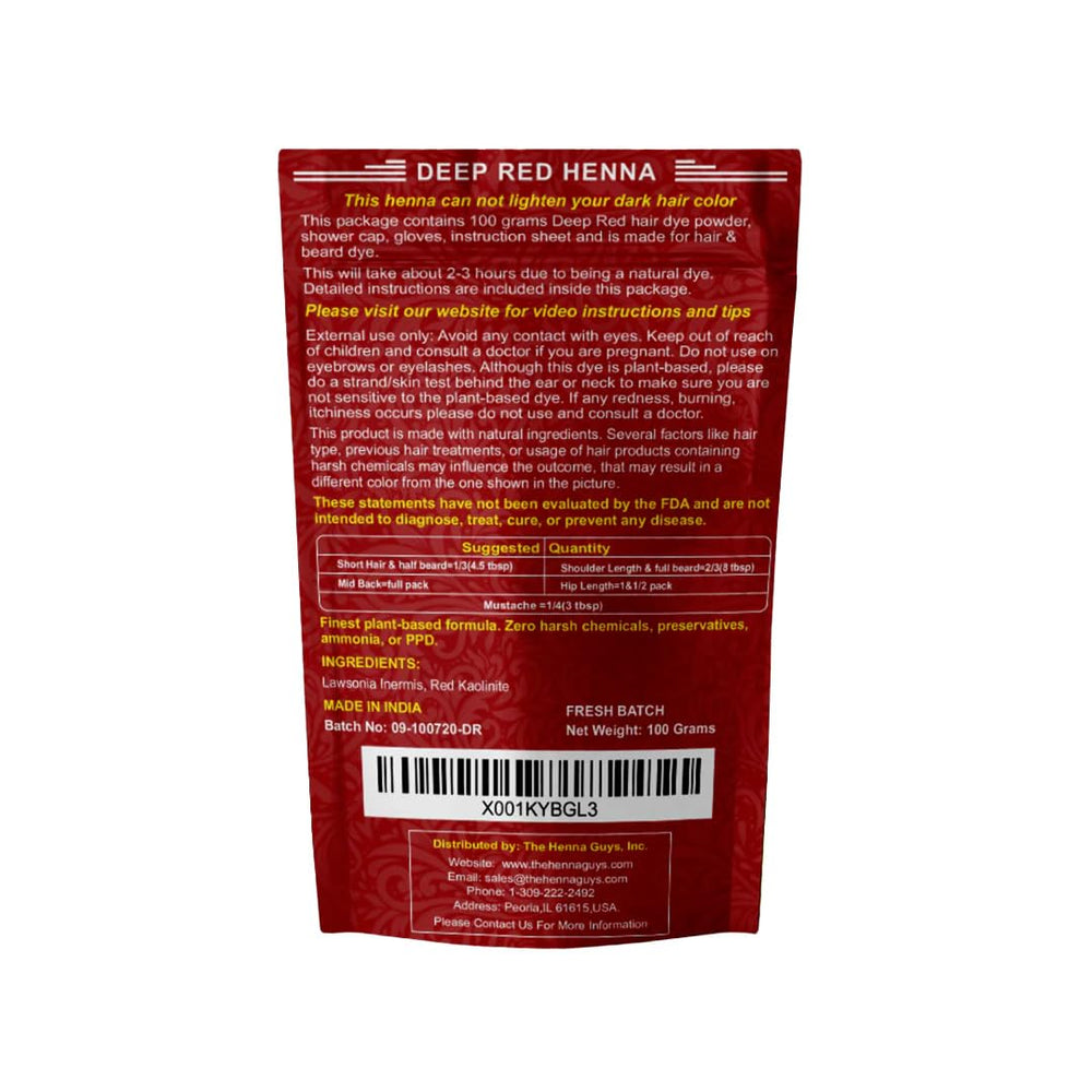 The Henna Guys chemical-free ingredients badge signals a natural coloring alternative