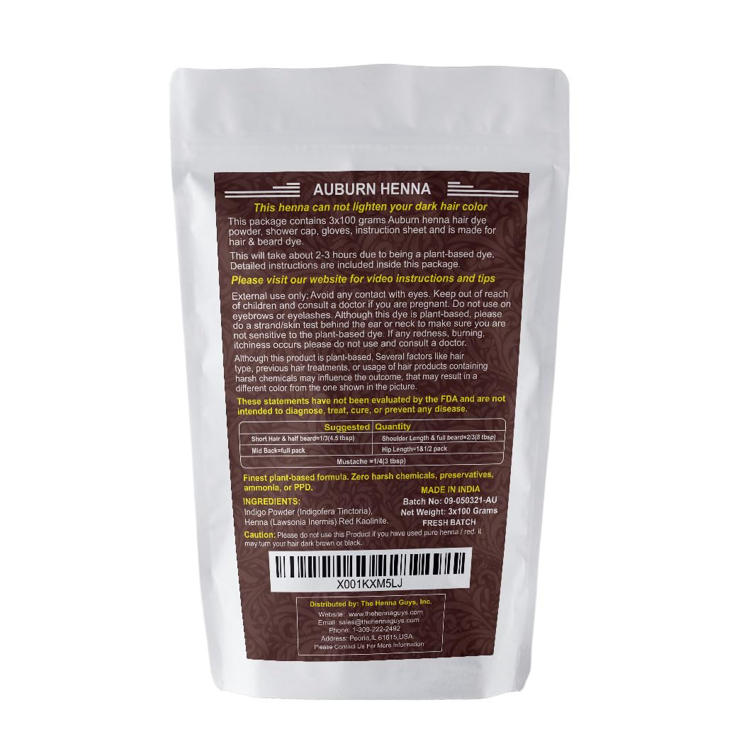 The Henna Guys herbal scent and ingredients offer a pleasant, chemical-free coloring experience.