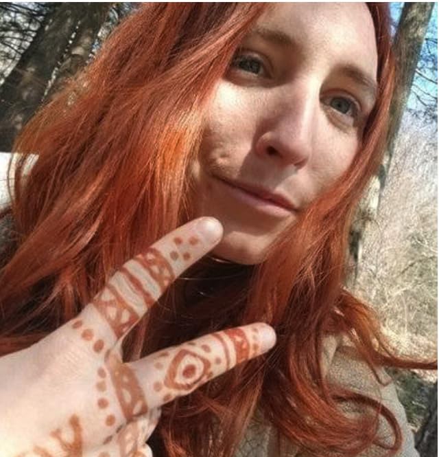 The Henna Guys beard application with red dye for natural tone.