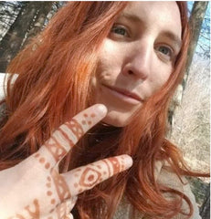 The Henna Guys beard application with red dye for natural tone.