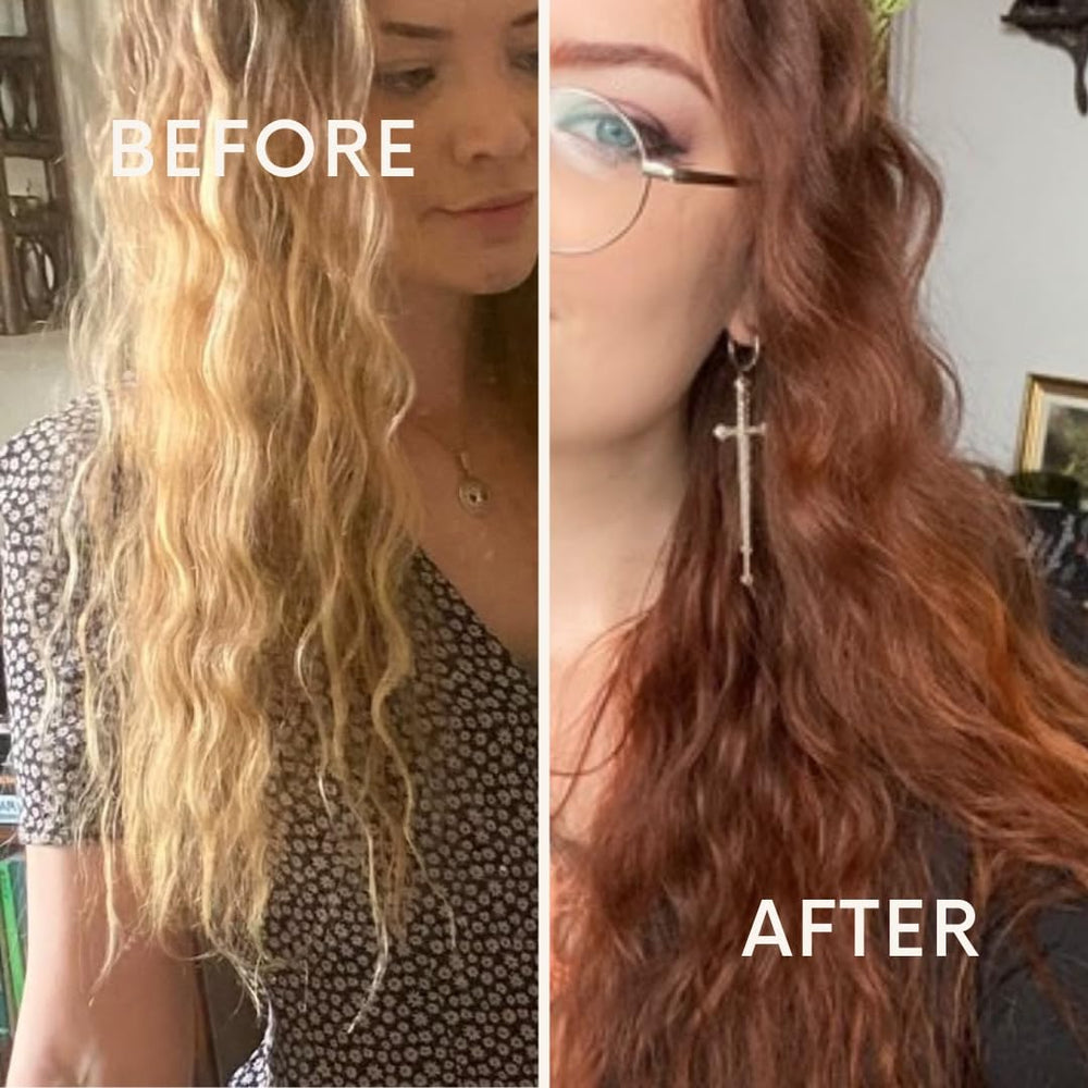 The Henna Guys red dye on hair application bowl demonstrates easy prep.