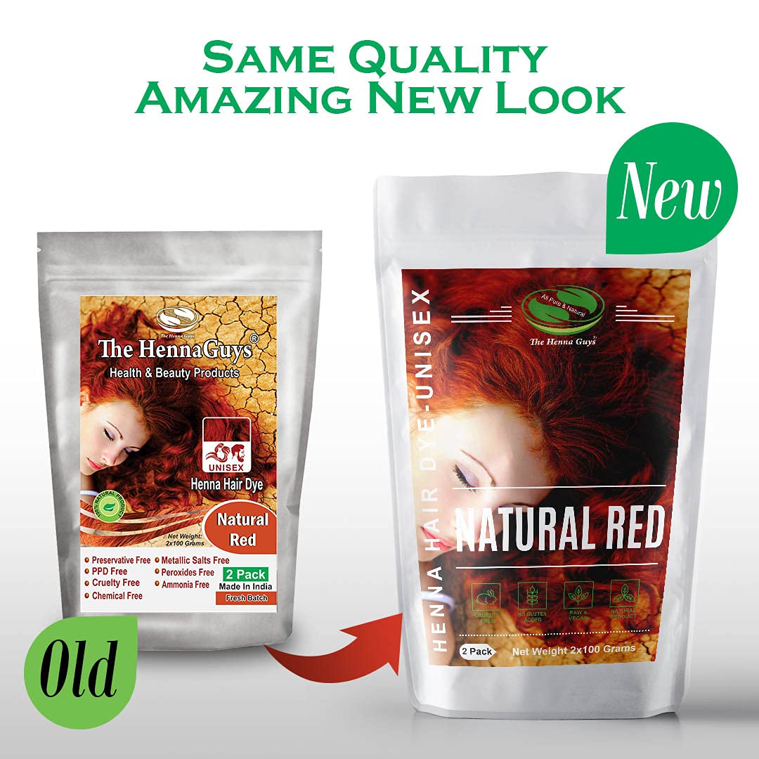 The Henna Guys red henna hair color application steps demonstrate easy, long-lasting color.
