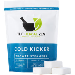 The Herbal Zen Cold Kicker shower steamer pack for a refreshing morning ritual.
