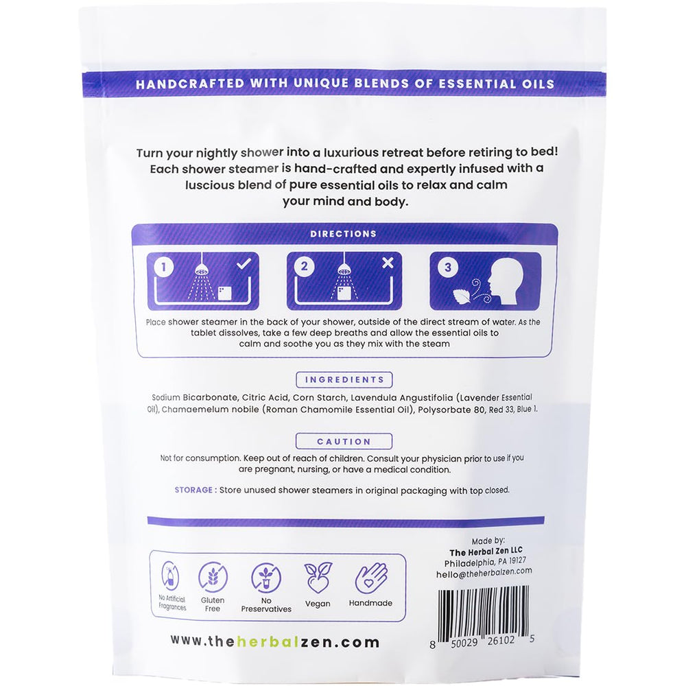 The Herbal Zen Lavender Shower Steamer promotes a relaxing daily routine.