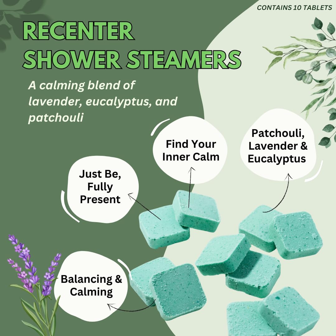 The Herbal Zen Lavender shower steamer tablet for calming relaxation.