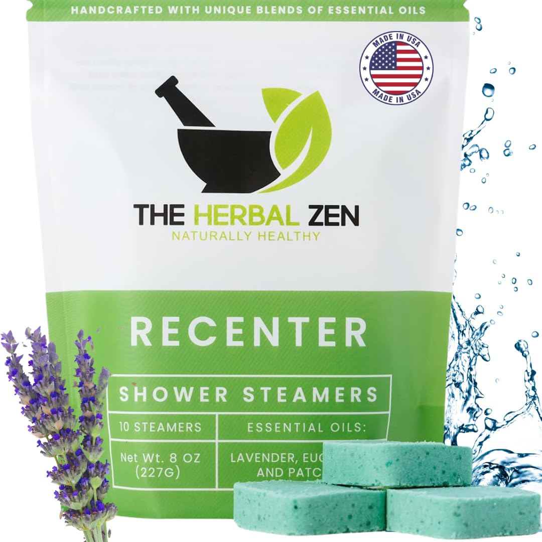 The Herbal Zen Recenter shower steamer pack for a spa-like start to your day.