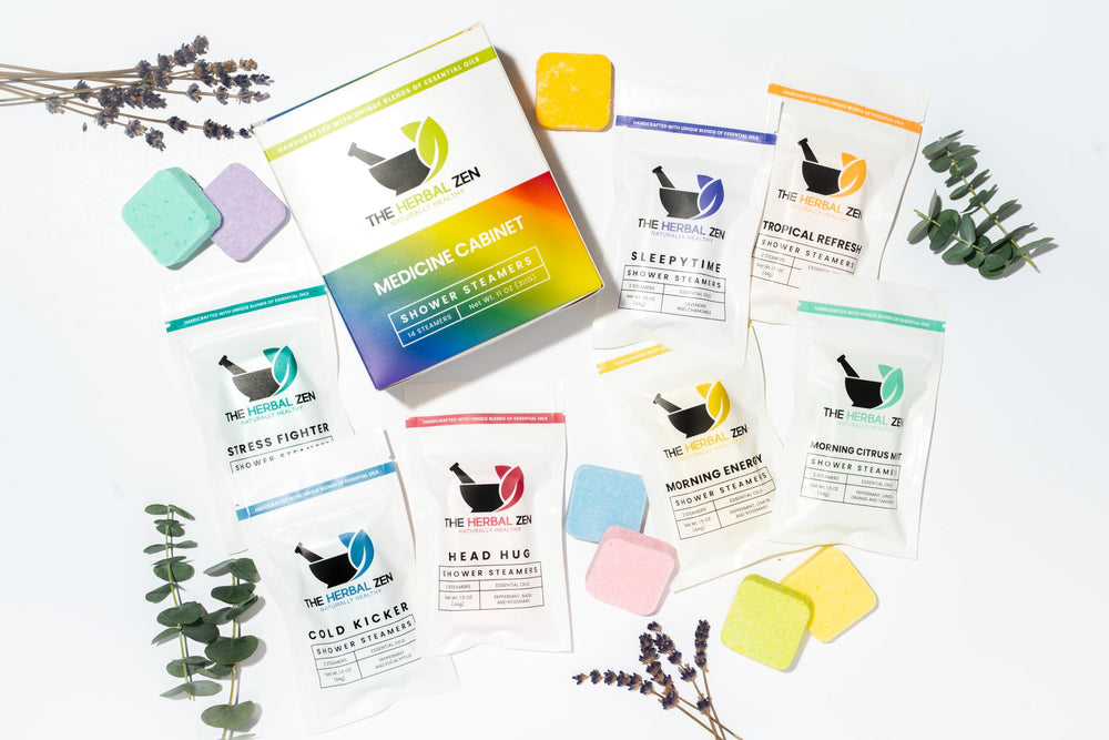 The Herbal Zen stocking stuffer box communicates compact wellness on the go.