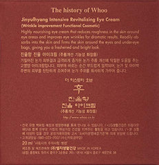 Dollop of The History of Whoo Jinyulhyang eye cream on finger, creamy texture for easy absorption