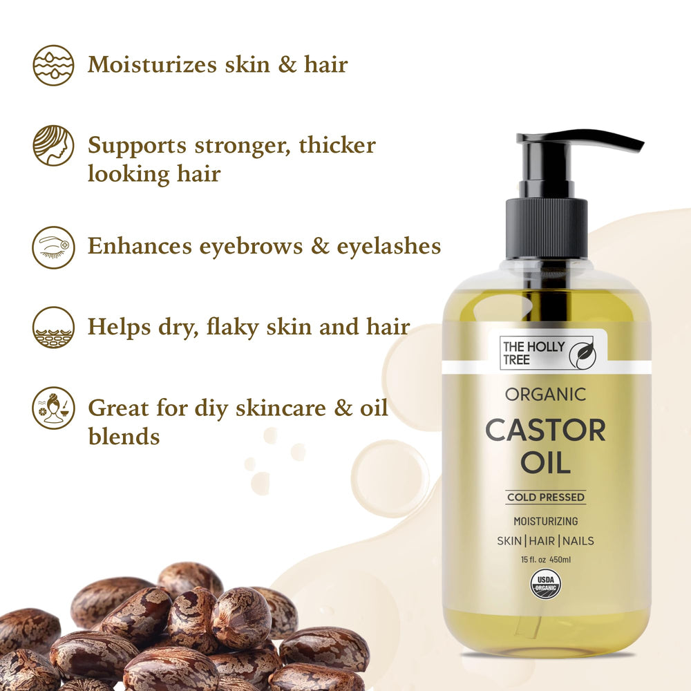 The Holly Tree Castor Oil used for face and body moisture and hydration