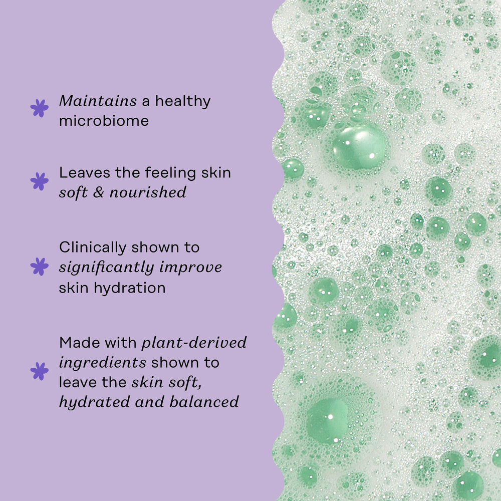 The Honey Pot Lavender Chamomile hand application demonstrates gentle cleansing.