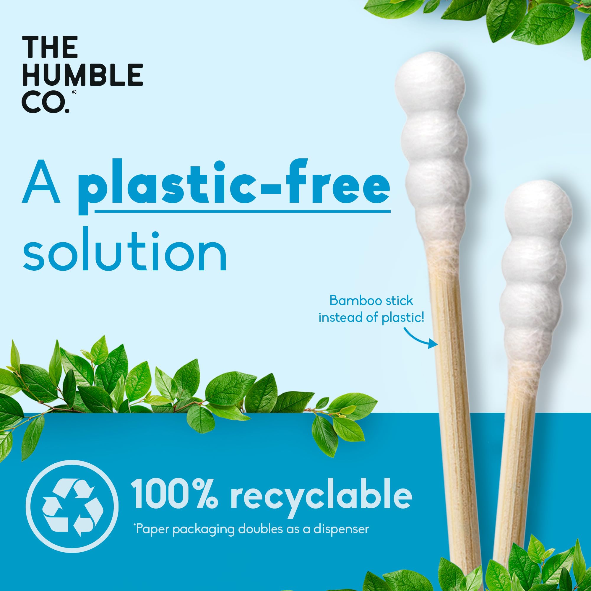 The Humble Co bamboo swabs spiral-tip-closeup shows durable ends for soft handling
