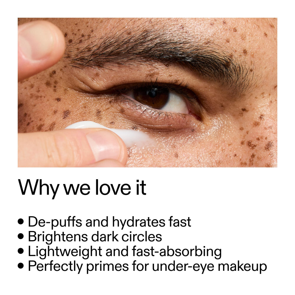 The INKEY List Caffeine Eye Cream under-eye area is being applied for a refreshed look
