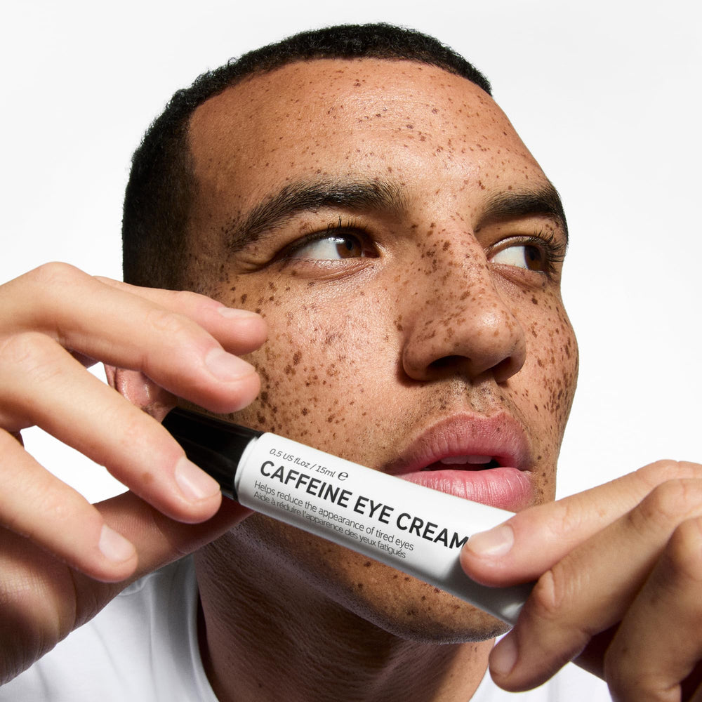 The INKEY List Caffeine Eye Cream gentle patting around eye contours